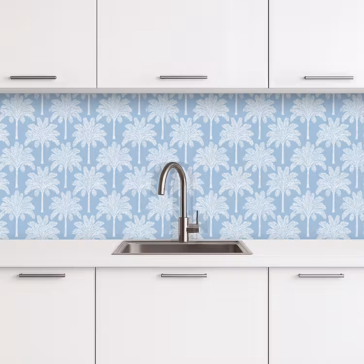 Keuken achterwand - Palmboom - Modern - Blauw — 4