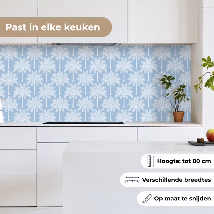 Keuken achterwand - Palmboom - Modern - Blauw — 7