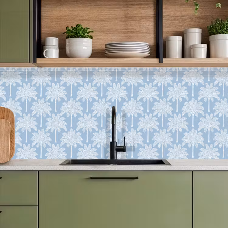 Keuken achterwand - Palmboom - Modern - Blauw — 8