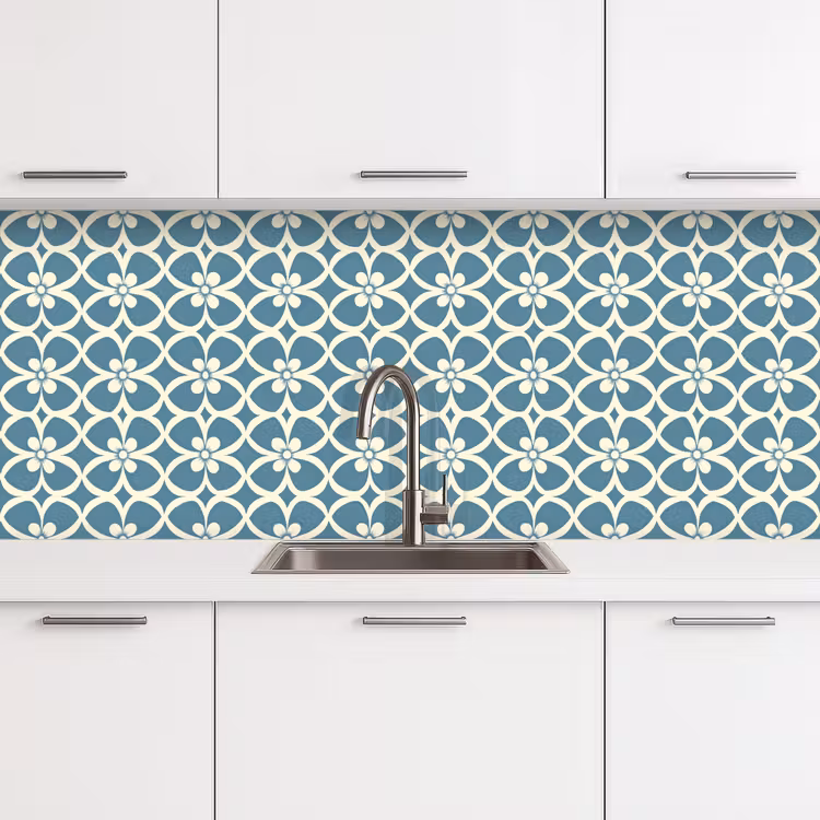 Keuken achterwand - Patroon - Symmetrisch - Blauw — 4