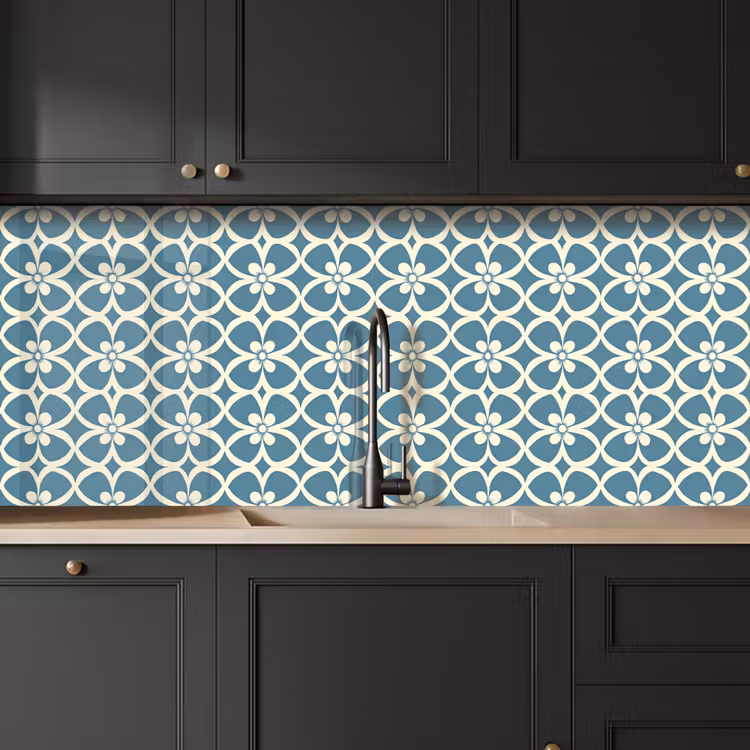 Keuken achterwand - Patroon - Symmetrisch - Blauw — 6
