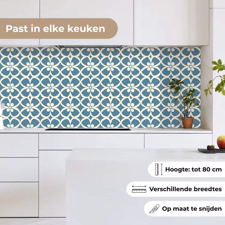 Keuken achterwand - Patroon - Symmetrisch - Blauw — 7