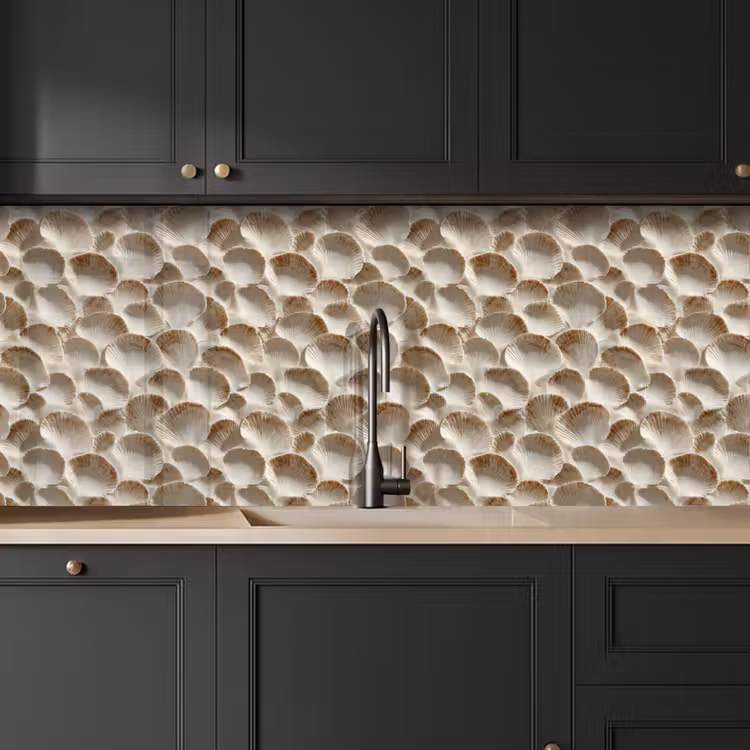 Keuken achterwand - Schelpen - Waaiervorm - Wit — 6
