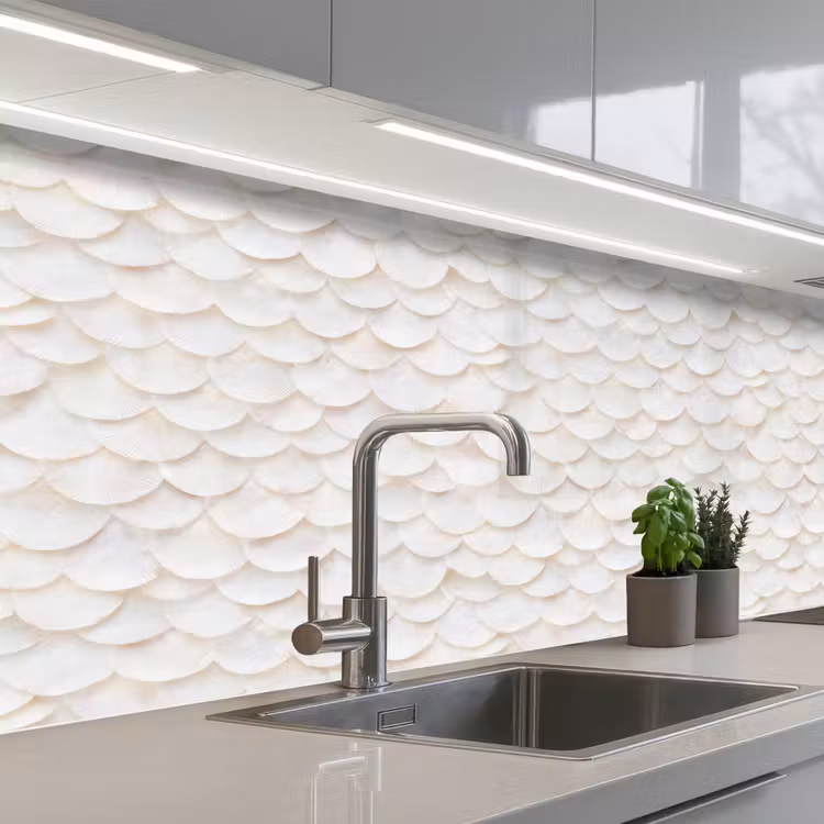 Keuken achterwand - Schubben - Wit - Elegant — 2