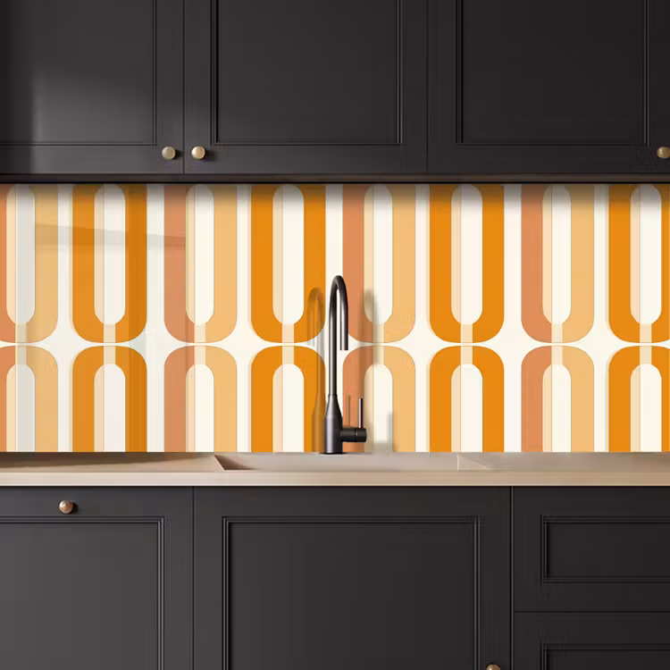 Keuken achterwand - U-vorm - Retro - Oranje — 6