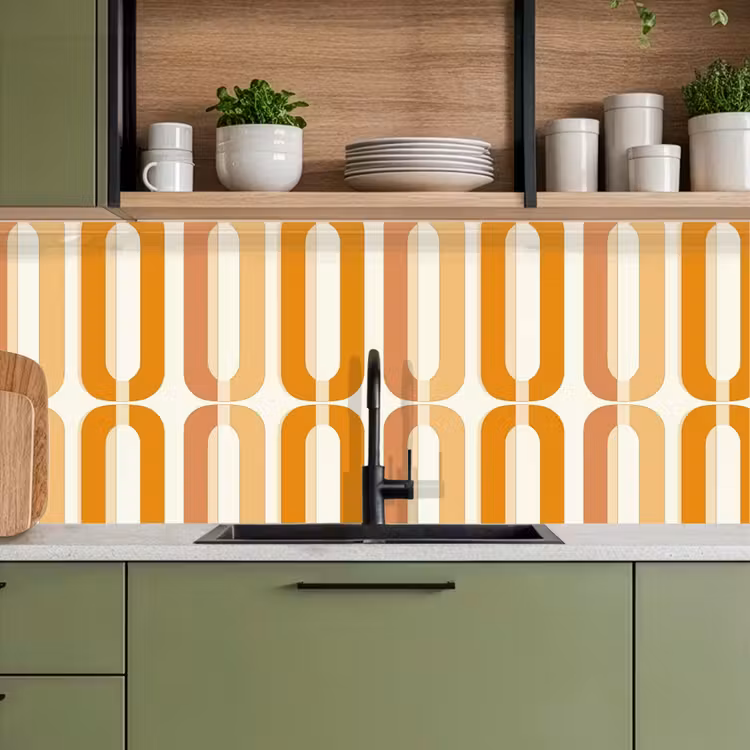 Keuken achterwand - U-vorm - Retro - Oranje — 8