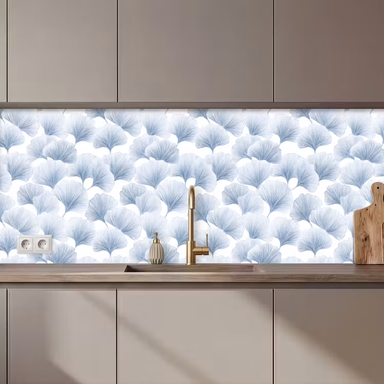 Keuken achterwand - Waaier - Modern - Blauw — 1