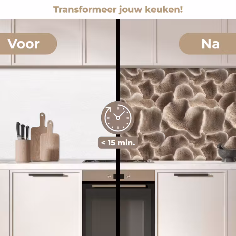 Keuken achterwand - Waaiervorm - Beige - Vezel textuur — 3