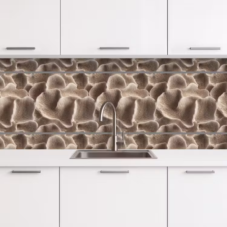 Keuken achterwand - Waaiervorm - Beige - Vezel textuur — 4