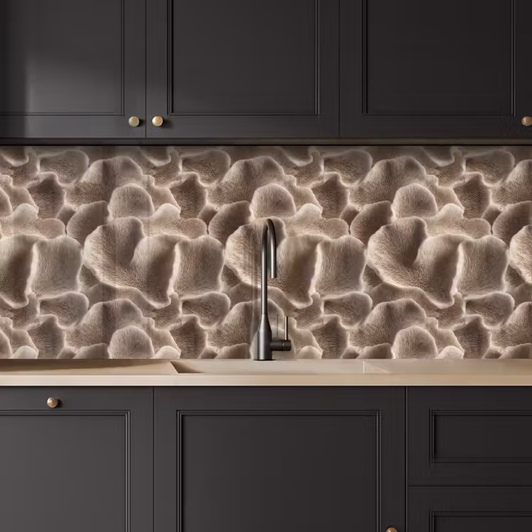 Keuken achterwand - Waaiervorm - Beige - Vezel textuur — 6