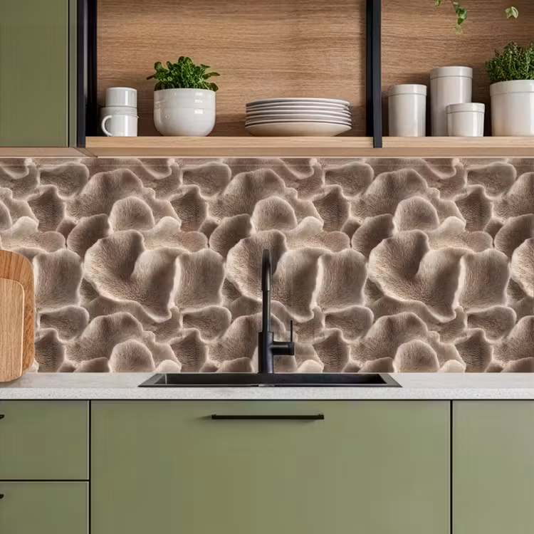 Keuken achterwand - Waaiervorm - Beige - Vezel textuur — 8