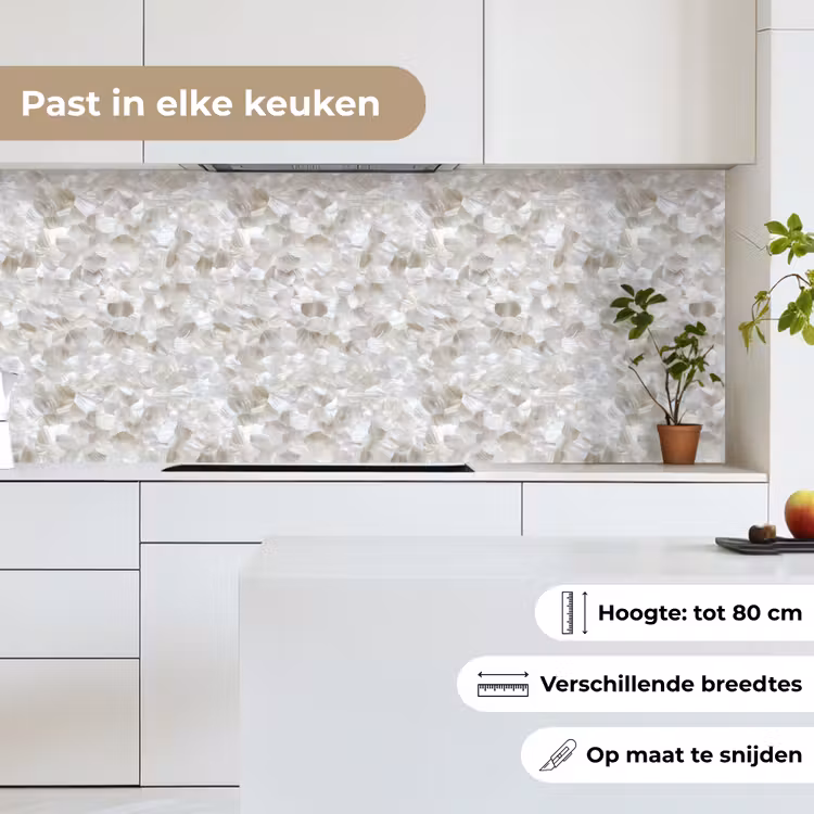 Keuken achterwand - Wit - Penseelstreken - Reliëfeffect — 7