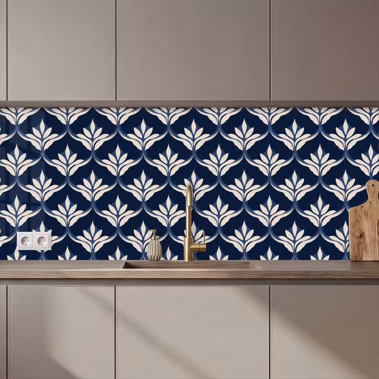 Keuken achterwand - Modern - Ontwerp - Blauw — 1