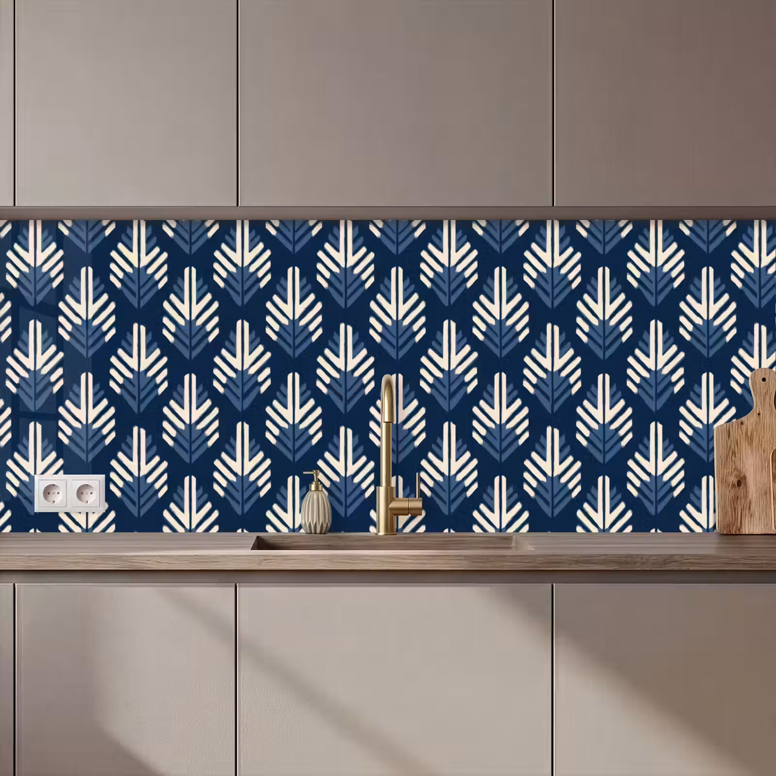 Keuken achterwand - Modern - Patroon - Blauw — 1