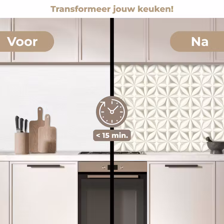 Keuken achterwand - Abstract - Structuur - Grijs - Wit — 3