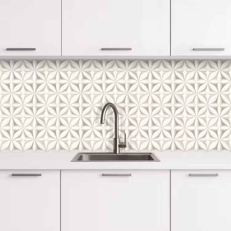 Keuken achterwand - Abstract - Structuur - Grijs - Wit — 4