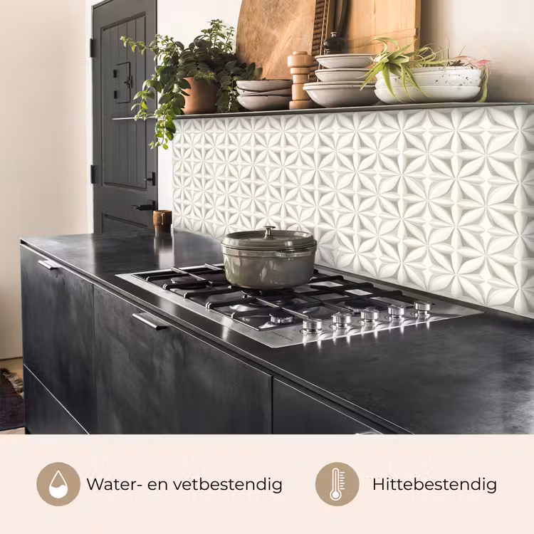 Keuken achterwand - Abstract - Structuur - Grijs - Wit — 5