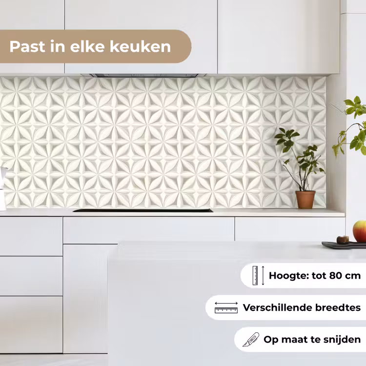 Keuken achterwand - Abstract - Structuur - Grijs - Wit — 7
