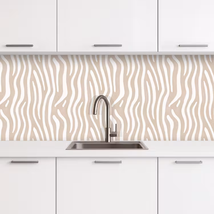 Keuken achterwand - Abstract - Zebra - Beige — 4