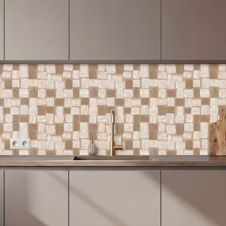 Keuken achterwand - Blok - Patroon - Bruin — 1