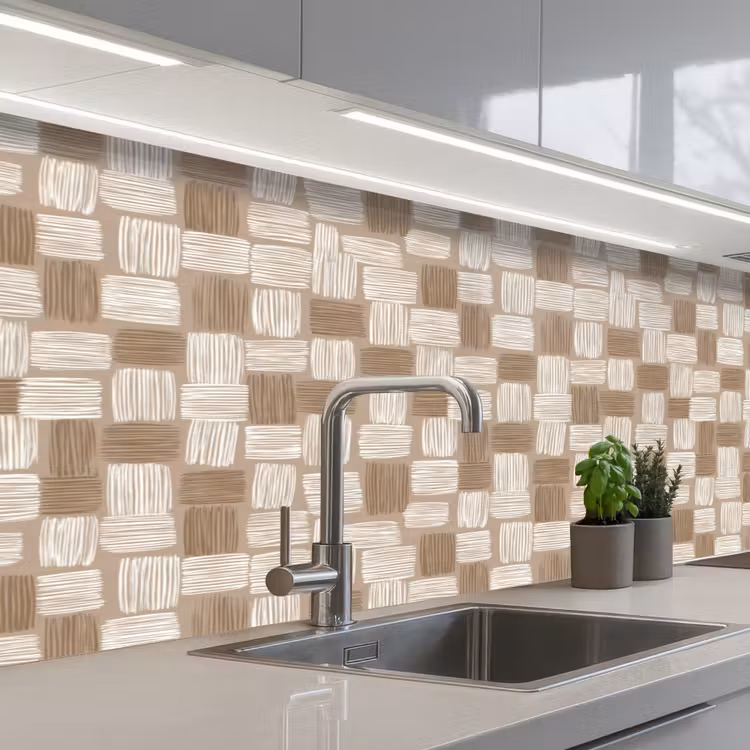 Keuken achterwand - Blok - Patroon - Bruin — 2