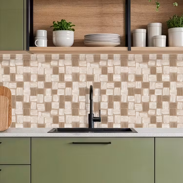 Keuken achterwand - Blok - Patroon - Bruin — 8