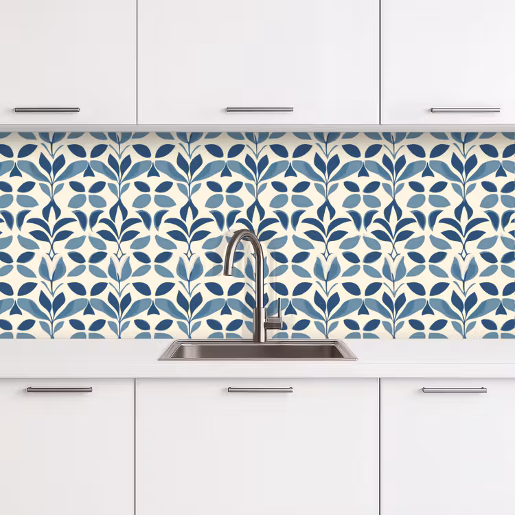 Keuken achterwand - Flora - Modern - Blauw — 4