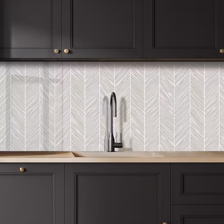 Keuken achterwand - Klassiek - Visgraat - Grijs — 6