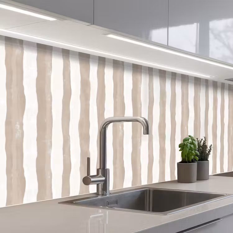 Keuken achterwand - Minimalistisch - Strepen - Beige — 2