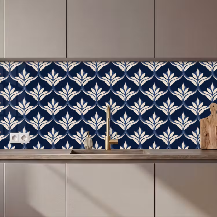 Keuken achterwand - Modern - Ontwerp - Blauw — 1