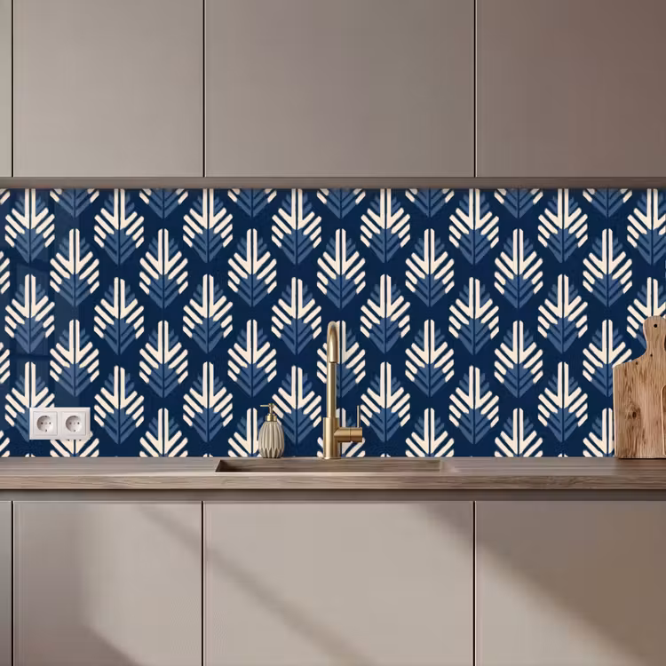 Keuken achterwand - Modern - Patroon - Blauw — 1