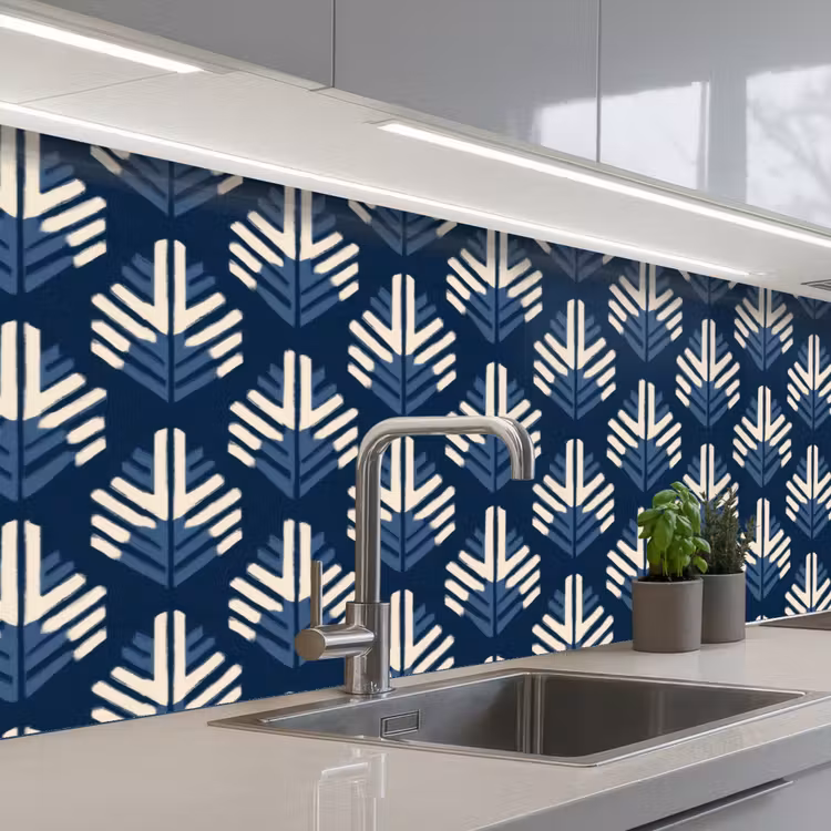 Keuken achterwand - Modern - Patroon - Blauw — 2