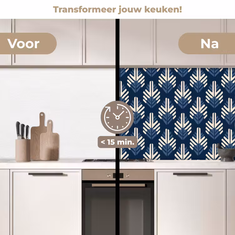 Keuken achterwand - Modern - Patroon - Blauw — 3