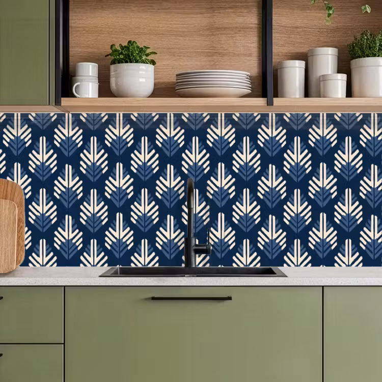 Keuken achterwand - Modern - Patroon - Blauw — 8