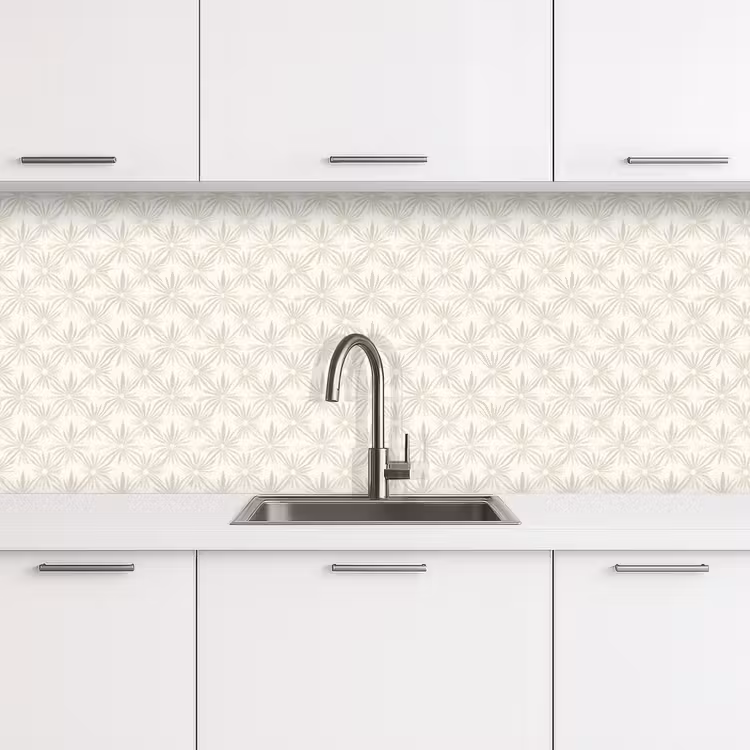 Keuken achterwand - Patroon - Bloemen - Beige — 4