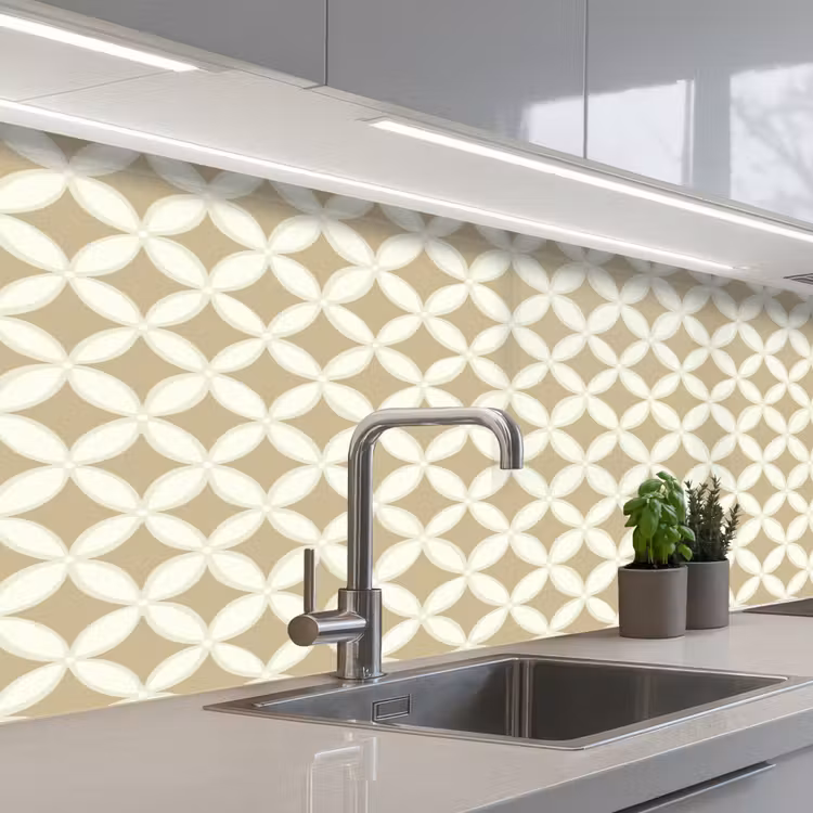 Keuken achterwand - Symmetrisch - Motief - Beige — 2