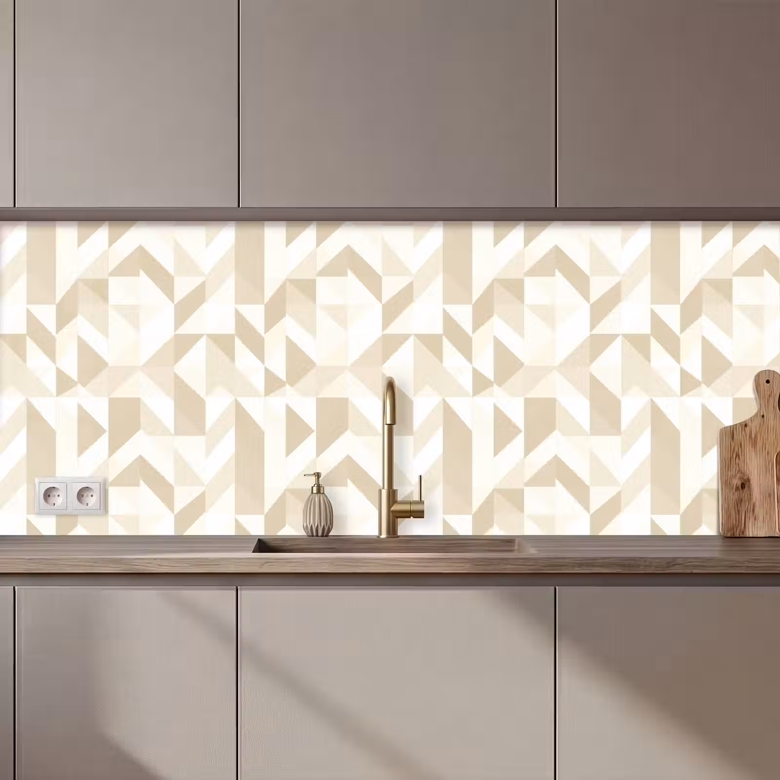 Keuken achterwand - Modern - Abstract - Beige — 1