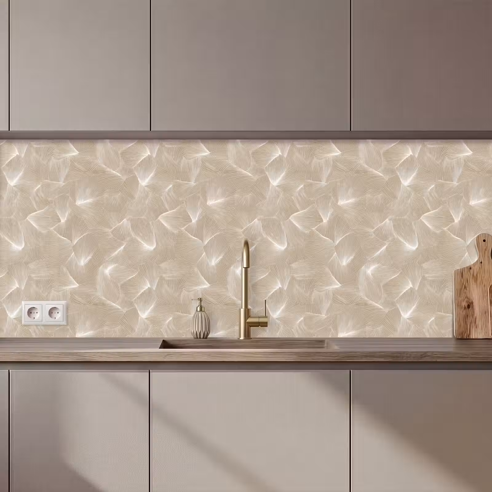 Keuken achterwand - Organisch - Textuur - Beige — 1