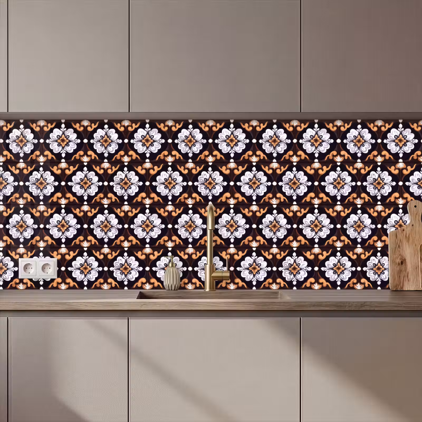 Keuken achterwand - traditioneel - Element - Kleurrijk — 1