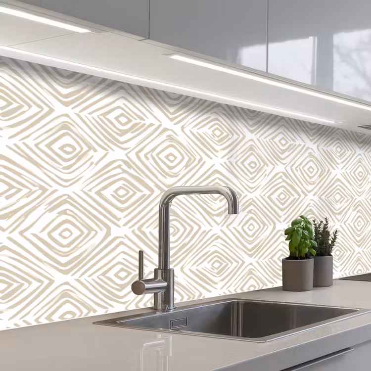 Keuken achterwand - Abstract - Ruit - Beige — 2