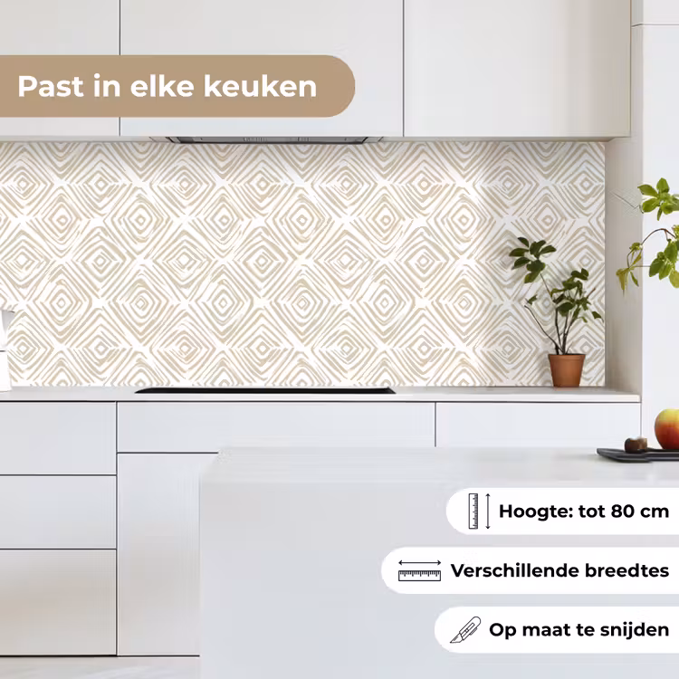 Keuken achterwand - Abstract - Ruit - Beige — 7