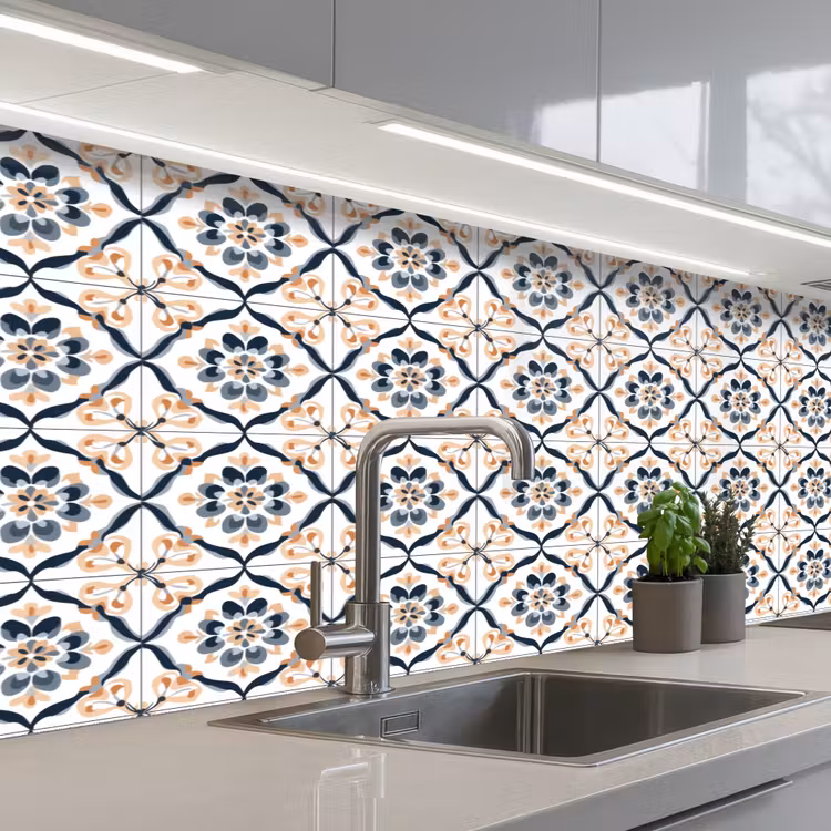 Keuken achterwand - Bladvorm - Patroon - Kleurrijk — 2