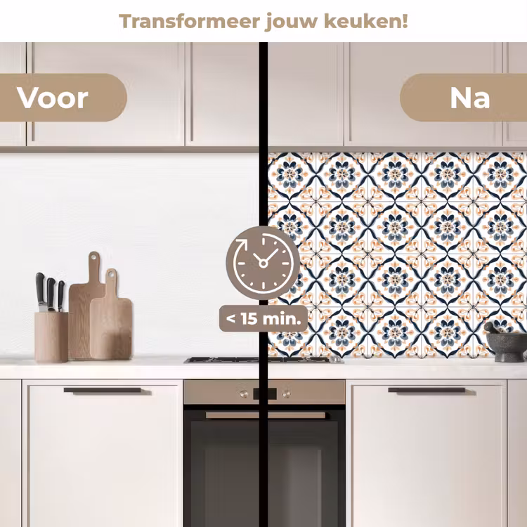 Keuken achterwand - Bladvorm - Patroon - Kleurrijk — 3