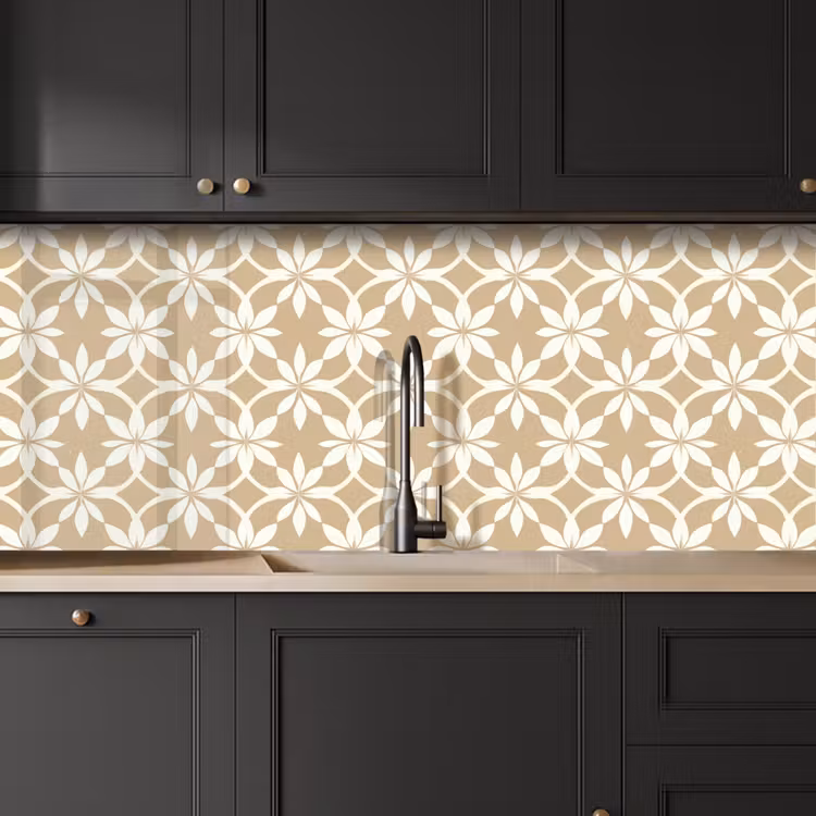 Keuken achterwand - Bloemen - Patroon - Beige — 6