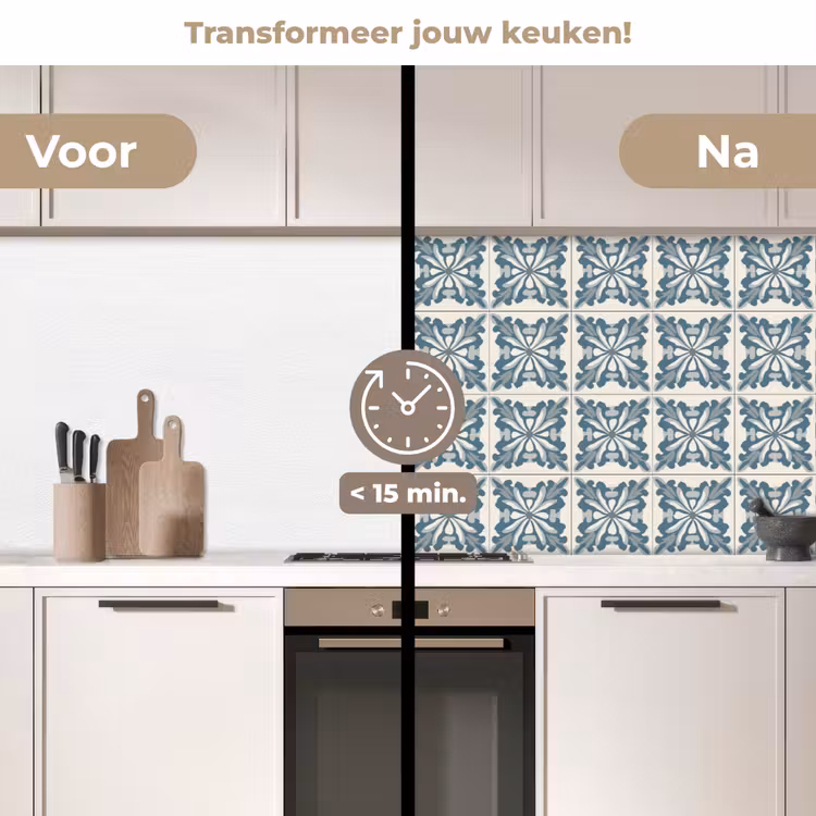 Keuken achterwand - Dessin - Tegel - Blauw — 3