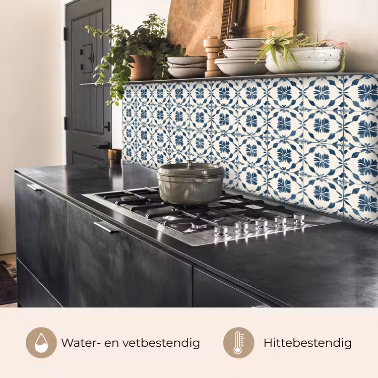 Keuken achterwand - Grafisch - Tegel - Blauw — 5