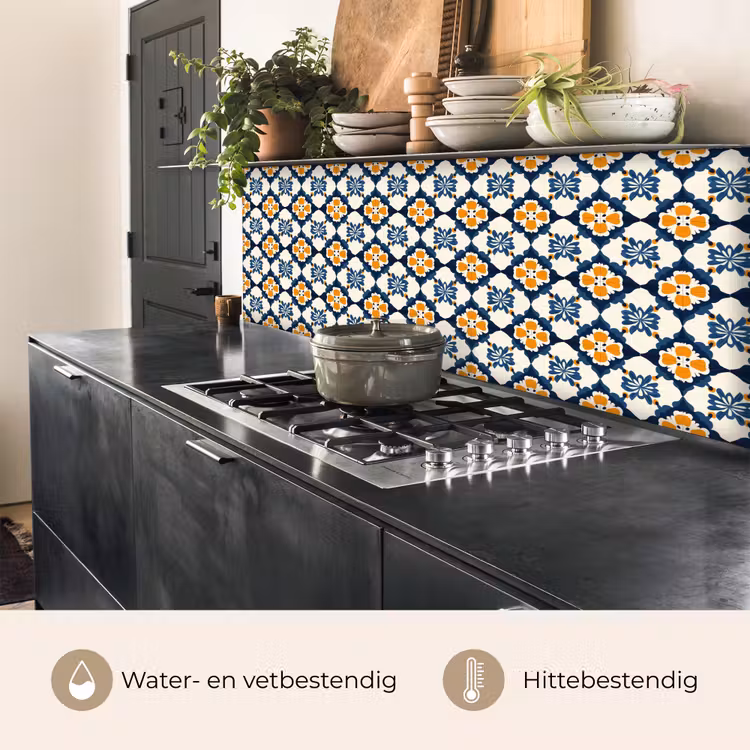 Keuken achterwand - Klassiek - Geometrisch - Blauw — 5