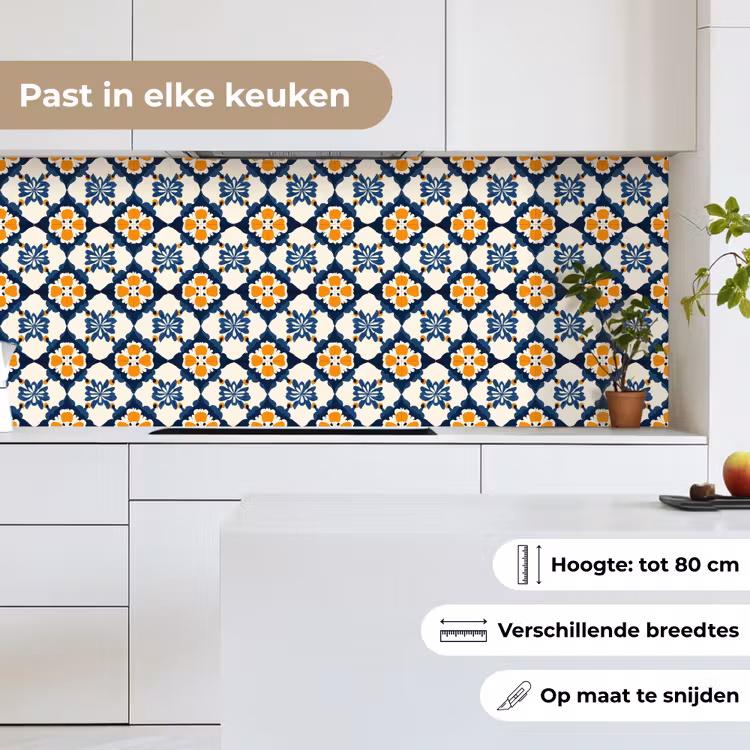 Keuken achterwand - Klassiek - Geometrisch - Blauw — 7