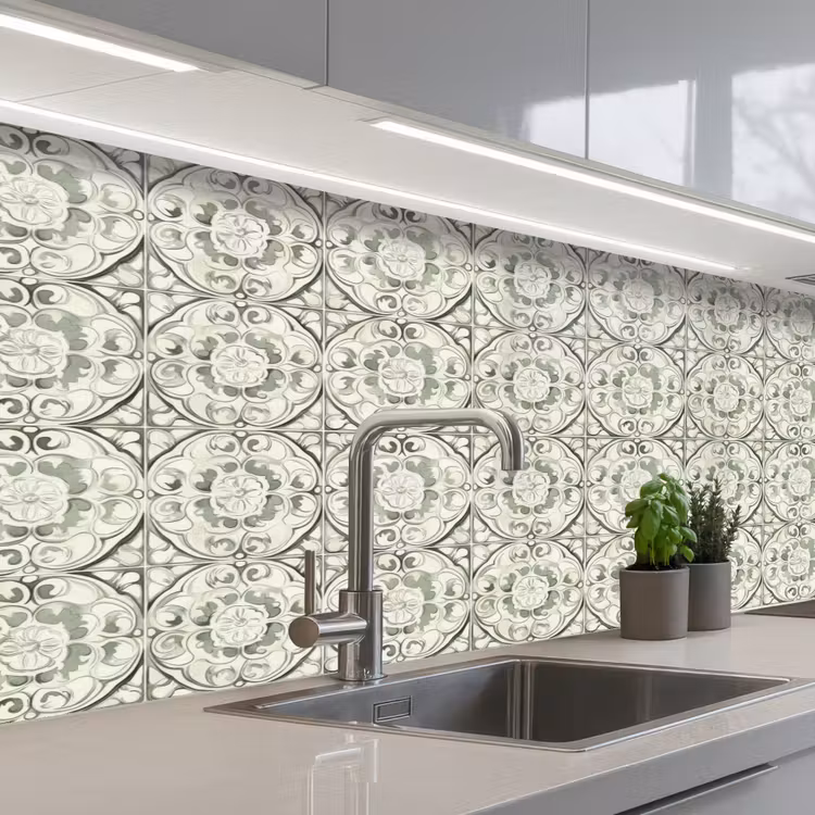 Keuken achterwand - Krulornament - Tegel - Groen — 2