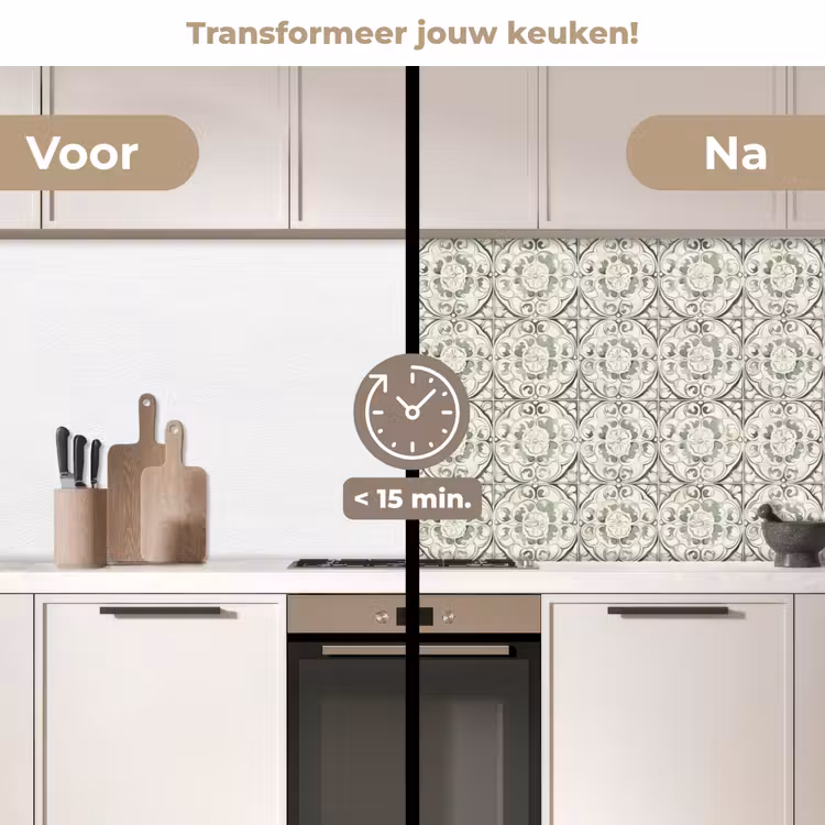 Keuken achterwand - Krulornament - Tegel - Groen — 3